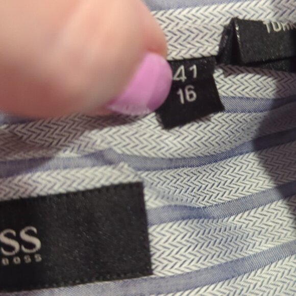 Hugo Boss Light gray and purple striped top with chevrons regular fit - Picture 4 of 8